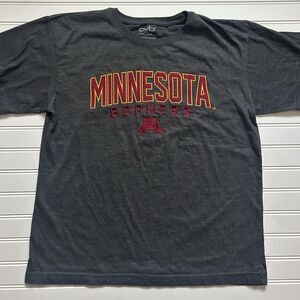 Minnesota Golden Gophers T Shirt Old Varsity Brand Large Gray Embroidered NCAA